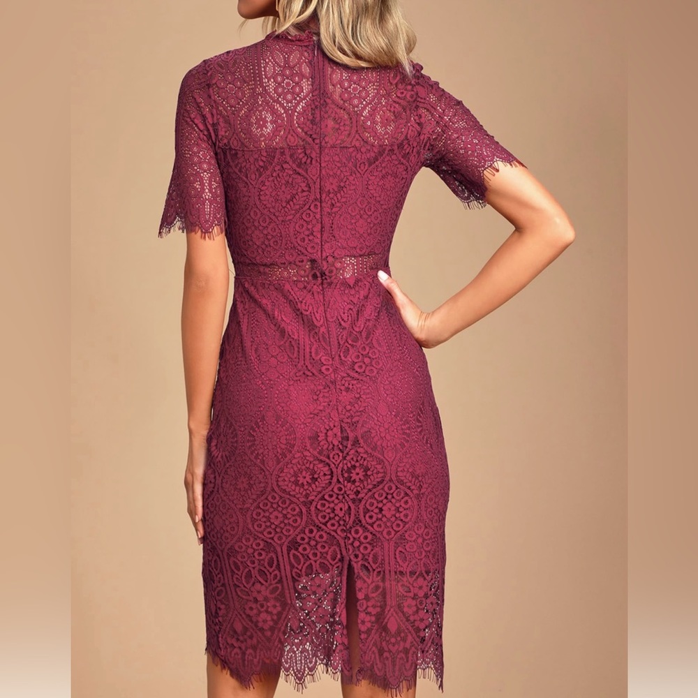 Lulus sheer lace midi dress - Picture 2 of 6